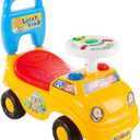 Lil' Rider Kids Push Car  Scoot and Ride Car Walker with Steering Wheel, Lights, Sounds, Music for Babies and Toddlers  Learning to Walk Toys, Multi-Color