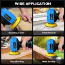 Cordless Sander, 3" Palm Sander with 2Pcs 16.8V 2.0Ah Batteries, 3500RPM Mini Polisher, 30 Accessories Sanders Tool for Sanding/Polishing/Waxing/Cleaning