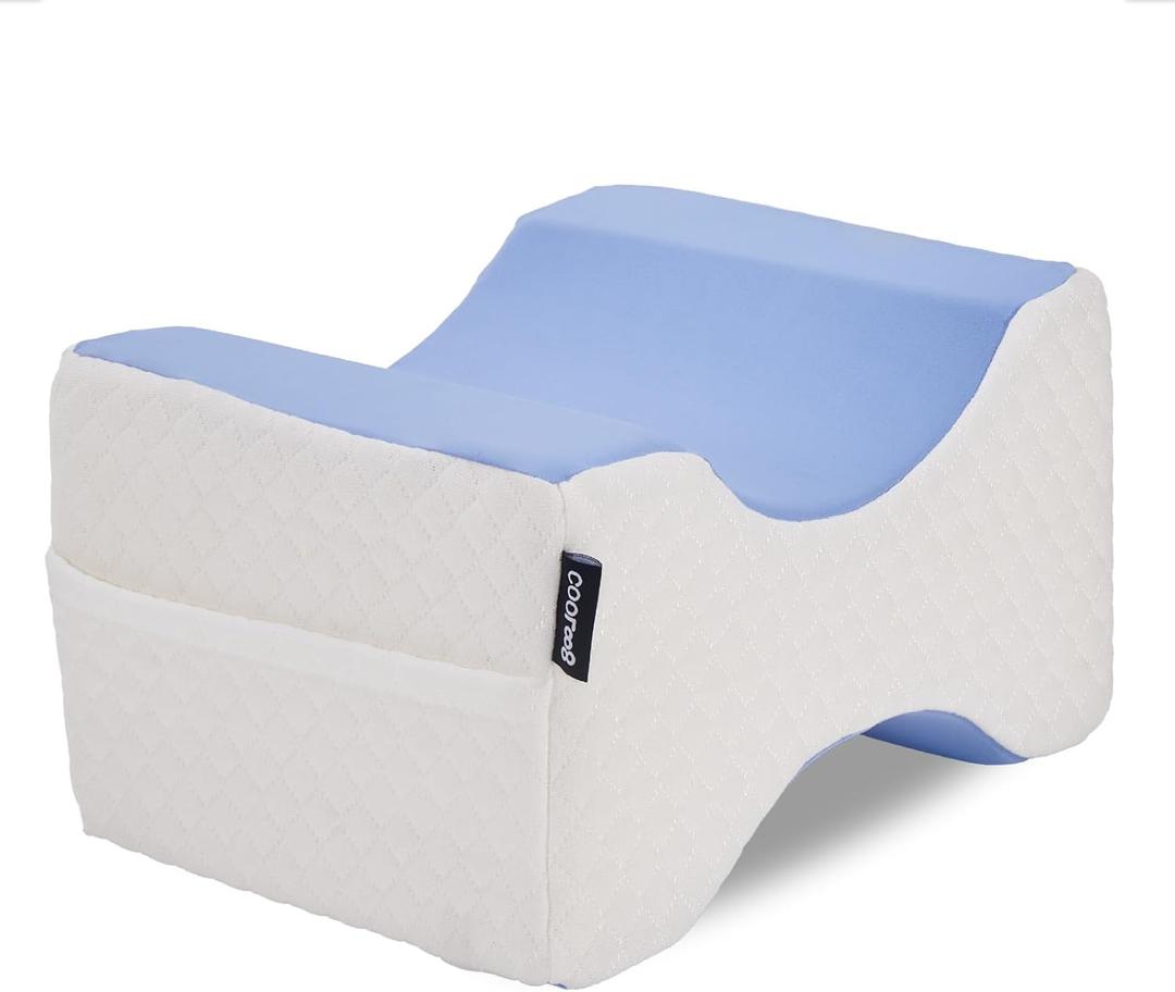 Leg Pillow for Side Sleeping, Knee Pillow for Side Sleepers,Knee Pillow, Sciatica Pain Relief, Smooth Spine Pillow for Sciatica, Back, Hip Pain Relief (Blue)-1PCS