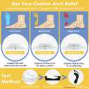 Arch Support Inserts Women, Customizable 3-Height System for Plantar Fasciitis, Non-Slip Invisible Bio-Gel, Butterfly Contour for Heels, Flats & Sandals (2 Pairs, High Arch)