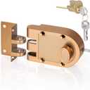 Jimmy Proof Deadbolt Lock - Heavy Duty Single Cylinder Keyed Entry Deadbolt, Anti-Pry & Anti-Kick Security Door Lock for Exterior/Entry/Front Doors, Gold Finish