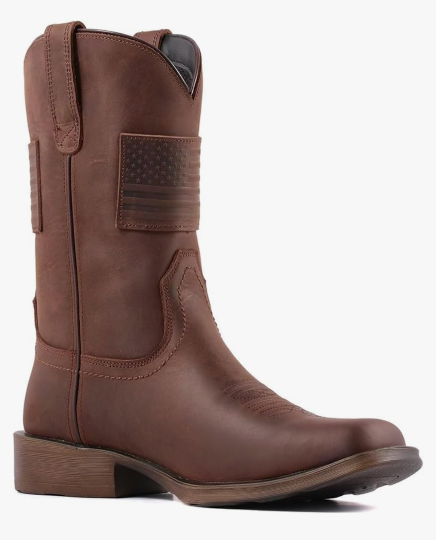 SUREWAY Men's 10 inch Western Cowboy Work Boots for Men Square Toe,Premium Full Grain Leather,Goodyear Welted,Superior Oil/Slip/Water Resistant