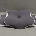 Ergo Pillow for Sleep Apnea, Neck Pain, and Snoring Relief | Cervical Neck Pillow for Side Sleepers | Orthopedic Memory Foam with Ergonomic Support, Gray