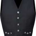 Scottish Black Argyle 5 Buttons Kilt Waistcoat/Vest (Black) 46