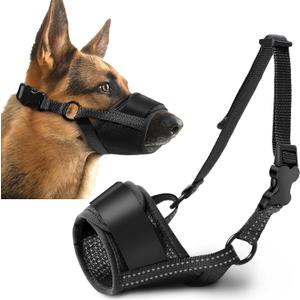 Dog Muzzle, Soft No Barking Bite Mesh Muzzles for Large Sized Dogs Anti Chewing, Breathable Muzzle for German Shepherd Labrador/Golden Retriever, etc, Suit for Grooming Vet Allows Panting Drinking (XL(Circumference:7.8''-11''in))