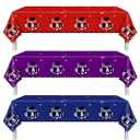 Qpout 3 Pack Class of 2026 Graduation Tablecloth Red Blue Purple Gradient Disposable Plastic Table Covers, Congrats Grad Table Decorations for 2026 Graduation Party Supplies