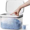 LivLab Mker Laundry detergent dispenser with One-Press Lid,for laundry room organization,Clear PET laundry powder container with Measuring Cup,laundry pods container 2.8L/6Lbs/100oz(120 Pods)