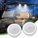 10L0L 2 Pack Universal Golf Cart Dome Light for EZGO Club Car Yamaha UTV, Wireless Lighting USB Rechargeable L E D Touch Car Dome Light Can Stick Anywhere, Great Golf Gifts (White)