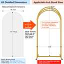 Hemmotop White Arch Backdrop Cover (No Arch Backdrop Stand), 6 ft Spandex Stretchy 2-Sided Arch Stand Covers, Ideal for Wedding, Baby Shower, Ceremony Party Decoration, Balloon Arches, 6x2.6 ft