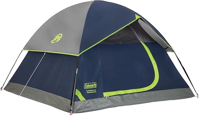 Coleman Sundome Camping Tent with Rainfly, 2 Person Tent Sets Up in 10 Mins, Weatherproof Shelter for Čamping, Festivals, Backyard, Sleepovers, & More, Navy Blue