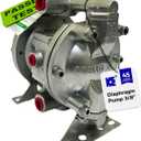 COSMOSTAR D0902 3/8" Double Air Diaphragm Pump, Aluminum Body, Teflon Ball, seat and Diaphragm, Pump Muffler, Pump, Chemical Pump, Waste Oil Pump, Pneumatic Oil Pump, Diaphragm Pumps
