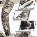 Boao 20 Pcs Men's Cooling Arm Sleeves Long Fingerless Arm Cover Anti Slip UV Protection Sun Temporary Tattoo Sleeves (XS)