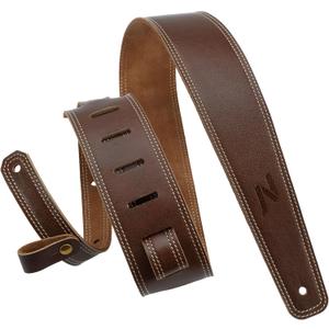 Nefelibata Guitar Strap, 2.5" Wide Full Grain Leather Guitar Straps with Foam Padding and Cable Storage Loop, for Kids, Men and Women, for Acoustic, Bass and Electric Guitars - Vintage Brown