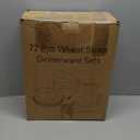 72 Pcs Plates and Bowls Sets, Unbreakable Wheat Straw Dinnerware Set Service for 8, Plastic Dish Set, Reusable Plates Bowls Cups for Kitchen, Camping, Outdoor, Dorm Microwave & Dishwasher Safe, Black