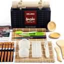 Sushi Making Kit, Delamu Upgrade 22 in 1 Sushi Maker Kit with Bamboo Mats, Chef's Knife, Triangle/Nigiri/Gunkan Sushi Mold, Chopsticks, Guide&More (11.26 x 6.14 x 3.98 inches)