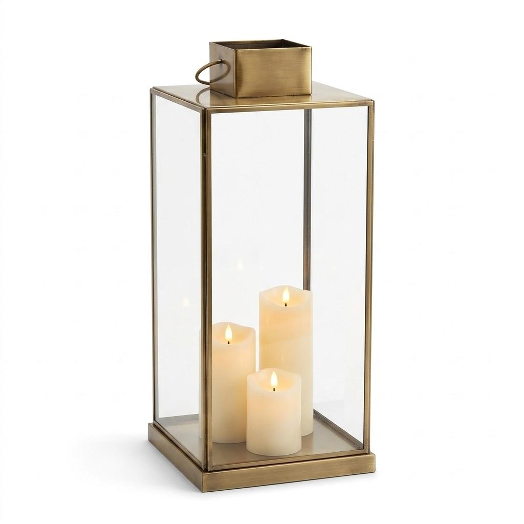 HD 21 IN Glass/gold lantern