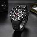 SAPPHERO Mens Watch Waterproof Digital Chronograph Wristwatch with Rubber Strap, 6-Hand Battery-Powered Black Watch for Man Business Casual