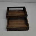 Dicunoy Set of 2 Rustic Nesting Boxes, Wooden Organizer Crates Basket, Small Decorative Wood Wire Containers with Handle for Countertop, Fruit, Veggies, Kitchen, Bathroom, Pantry Storage, Gift Basket