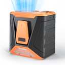 Portable Waist Fan, Personal Cooling Fan with Emergency Light, 6000mAh Rechargeable Battery, 11500RPM Ultra Strong Airflow, Clip on Belt Neck Hanging Multiple for Outdoor Work, Hiking, Camping (Orange)