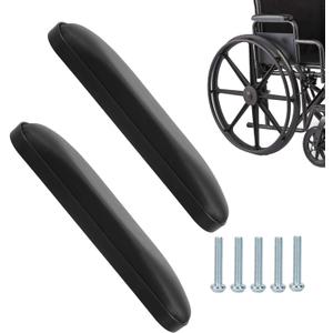 Padded Armrests for Wheelchair, Universal Arm Pads Replacement Black 10-1/4 Suitable for Most Brands of Wheelchairs(10-1/4"(2pcs))