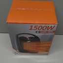 Portable Ceramic Space Heater w/Thermostat, 1500W Indoor Electric Space Heater Fan with Overheat and Tip-Over Protection, Heat Up 200 Square Feet for Office Room Dorm Use, Black