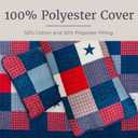 Lavish Home 3-Piece Caroline Patriotic Quilt Set - Americana Stars and Plaid Patchwork Bedding - Full/Queen Bed Spread with 2 Pillow Shams