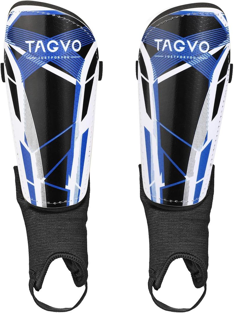 TAGVO Soccer Shin Guards for Kids Youth Adults, Protective Soccer Equipment for Boys Girls Men, Soccer Shin Pads for Kids (Small)