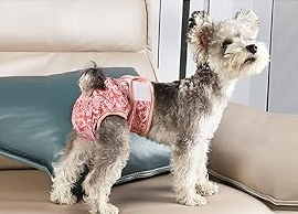 wegreeco Washable Reusable Premium Dog Diapers,Pack of 2, Dog Puppy & Doggy Diapers Female,Dog Period Panties Diapers Female in Heat (Large (15"-17" Waist), Flower-2)