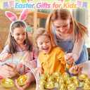 SevenQ Plastic Easter Eggs Empty 2.3” 50Pcs, Fillable Golden Egg for Easter Basket Stuffers Gifts for Kids Party Favors Pinata Goodie Bags Treasure Box Toys Fillers Easter Egg Hunt Games Decorations