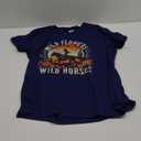 Sunset Cowgirl Riding Horse Wild Flowers - Wild Horses T-Shirt (Small, Black)