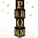 Sotiff 4 Pcs Large Prom Column Standup Photo Booth 2026 Prom Decorations 51.18inch Black and Gold Grad Night Party Decor for 2026 Graduation Decorations Supplies