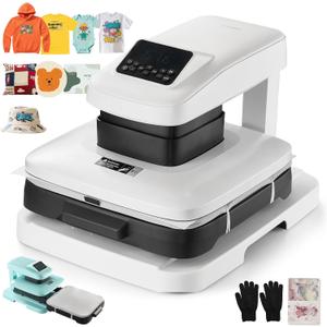 VEVOR Auto Heat Press Machine, 15 x 15 inch, T-Shirt Press Machine with Auto Release and Adjustable Pressure, Digital Display, Rapid Heating, for Sublimation, Vinyl, Heat Transfer Projects, White