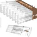 8 Pack Adjustable Drawer Dividers for Clothes,4" High Clear Expandable From 13-21" Drawer Organizers, PC Plastic Separators for Dresser/Bedroom/Bathroom/Kitchen/Office Storage,Easy to Assemble