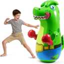 SYNCFUN Inflatable Punching Bag for Kids 47 Inches, Toddler Blow up Punching Bag Toys, T.rex Dinosaur Bouncing-Back Bopper
