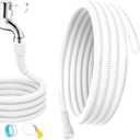 Universal Dehumidifier Drain Hose 10 Feet Air Conditioner Hose with Cut-Table Rubber Adapter Connect Clamp and Teflon Tape, Drain Pipe for Dehumidifiers, Air Conditioners (9.8 Feet)