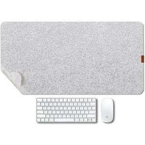 Bright Stone Felt Desk Mat,Non-Slip Mouse Pad,27.5"x11.8" Office Supplies Desk Protector, Desk Accessories for Home and Office (Light Gray)