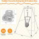 4-in-1 Toddler Swing Set & Baby Jumper and Bouncer for Toddlers, Foldable Baby Swing Stand for Outdoor Indoor Play, Easy to Assemble and Store for Ages 6 Months to 10 Years Old (Grey)