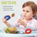 Toddler Utensils Baby Utensils Toddler Forks and Spoons Baby Forks and Spoons Set Kids Stainless Steel Silverware Set Children Safe Forks and Spoons self feedig-Dishwasher Safe(Red+Blue)