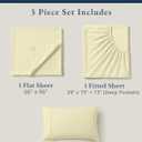 LANE LINEN 100% Organic Cotton Twin Bed Sheet Set, Soft, Comfy & Breathable Hotel Style Percale Bedding Sheets & Pillowcases Set, Mercerized Cotton Fully Elasticized Sheets Twin- Vanilla