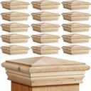 Geetery 16 Pcs 6 x 6 Inch (Actual 5.5'' x 5.5'') Wood Newel Post Cap Fence Post Cap for 5-5/8 Fence Topper Top Resistant Decking Caps for Outdoor Fences, Mailboxes and Decks (Cedar)