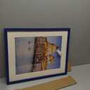 wyooxoo 16x20 Picture Frame Dark blue Solid Wood Photo Frames Display Pictures 12x16 with Mat or 16x20 Without Mat Colorful Frame For Tabletop Display or Wall