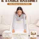 Bassinet Bedside Sleeper, 4 Adjustable Height Baby Bassinet with Crib Sheet, Pink