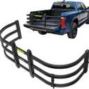 Adjustable Truck Bed Extender 55.5" - 68", Aluminum Flip-in/Flip-Out Bed Extender for Full-Size Trucks, Drill-Mount Design, Fits F150, Ram 1500/2500/3500, Silverado, Sierra, Tundra