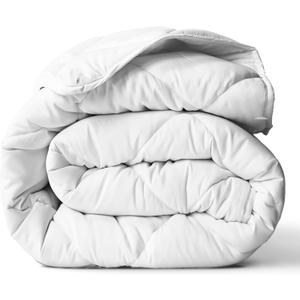 ViscoSoft Twin/Twin XL Down Alternative Comforter  All Season Cooling Breathable Microfiber Duvet Insert, Soft Quilted Reversible Blanket, White