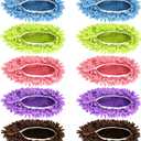 Mop Slippers Shoes 5 Pairs (10 Pieces) - Microfiber Cleaning House Mop Slippers, Floor Cleaning Tools Shoe Cover, Soft Machine Washable Reusable Microfiber Foot Socks for House Kitchen Office