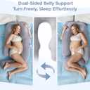 Momcozy Pregnancy Pillow with Cooling Cover, Dreamlign U Pro Maternity Pillow with Adjustable Leg Pillow - Support for Back, HIPS, Belly, Legs for Pregnant Women, 50-72 Inch Full Body Pillow, Grey