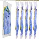 Hanging Vacuum Space Saver Bags 6 Pack, Closet Organizer Storage Bags, Vacuum Seal Clear Bags for Clothes, Suits, Dress or Jackets