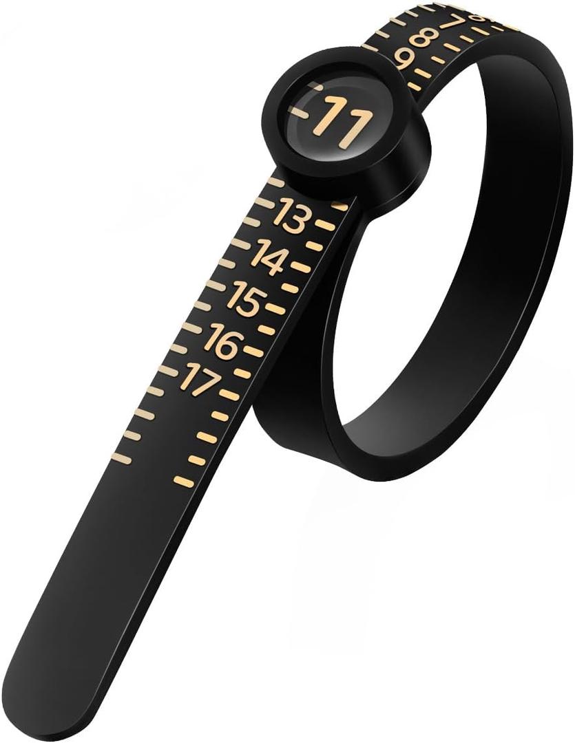 Meowoo Ring Sizer Measuring Tool with Magnifier, for Ring Measurer and Ring Sizer Clear and Intuitive Reading. Plastic Ring Sizer with Lens, 1-17