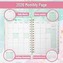 2026 Planner, Weekly and Monthly Calendar Planner for Women, Jan 2026 - Dec 2026, Hardcover Planning Agenda book, Spiral Bound, Inner Pocket, 6.3" x 8.5"