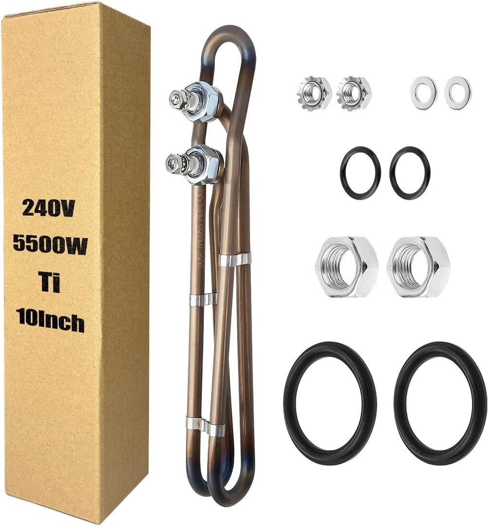RJDJXYRENYI 4/5.5kw 240v Hot Tub Heater Element for Balboa Spa Heater Element, Replacement Flo-Thru Universal Hot Tub Heating Element（5.5kw)